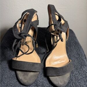 Charlotte Russe Black Strappy Heels